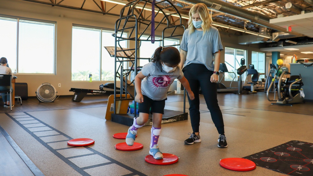 toddler being treated for toe walking
