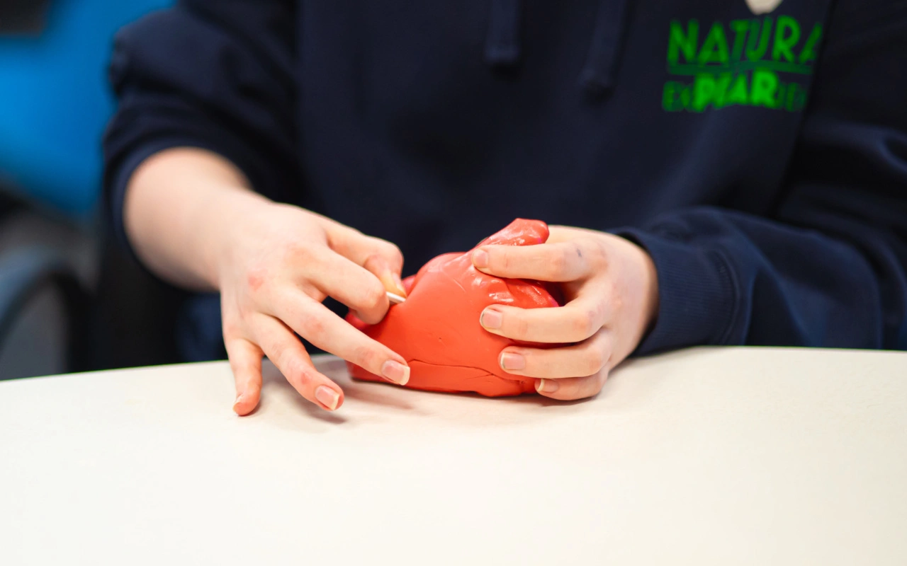 Hands pulling a small metal rod out of a plastic mold.