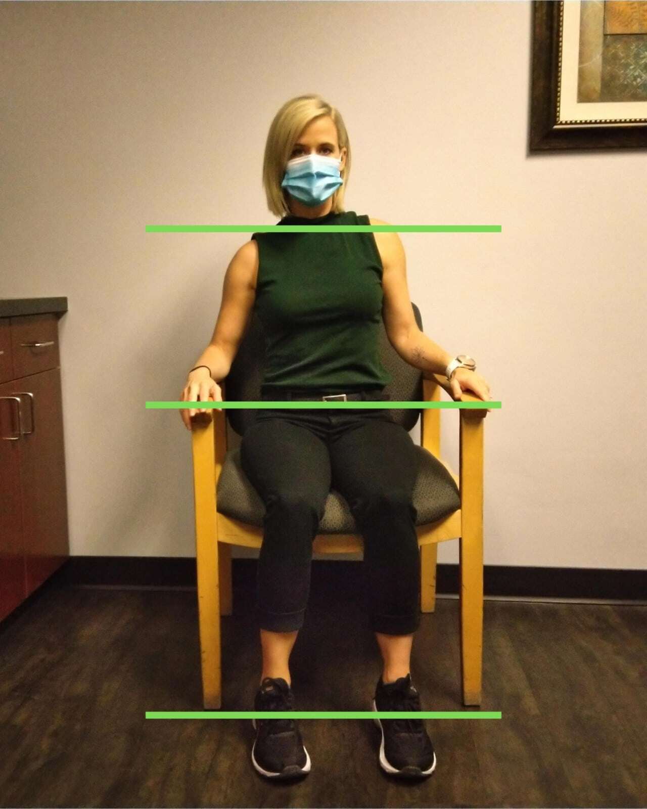 Perfect posture - shoulders, hips, and feet are level