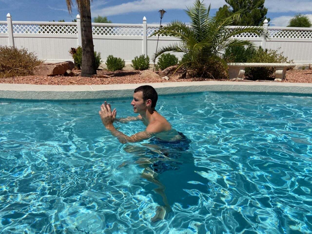Jump Squat in the pool.