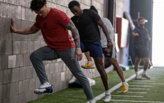 NFL prospects training for the NFL combine.