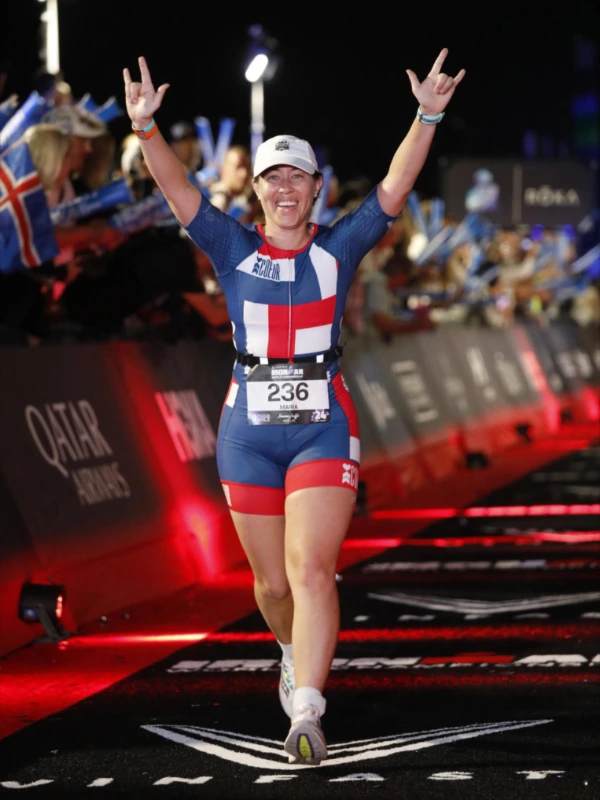 Maria Kline running in a marathon.