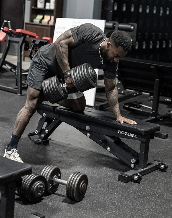 WEIGHTROOMDJ Image of high school off season training.