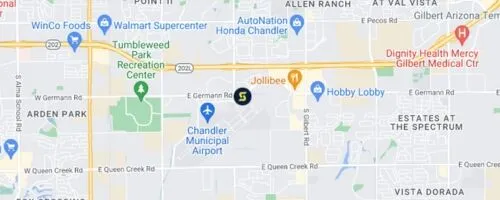out-East Chandler Image of east chandler on map.