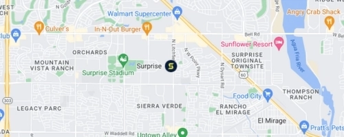 Image of surprise city center on map.