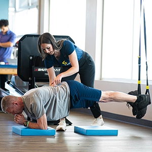 physical therapy patient working on core strength