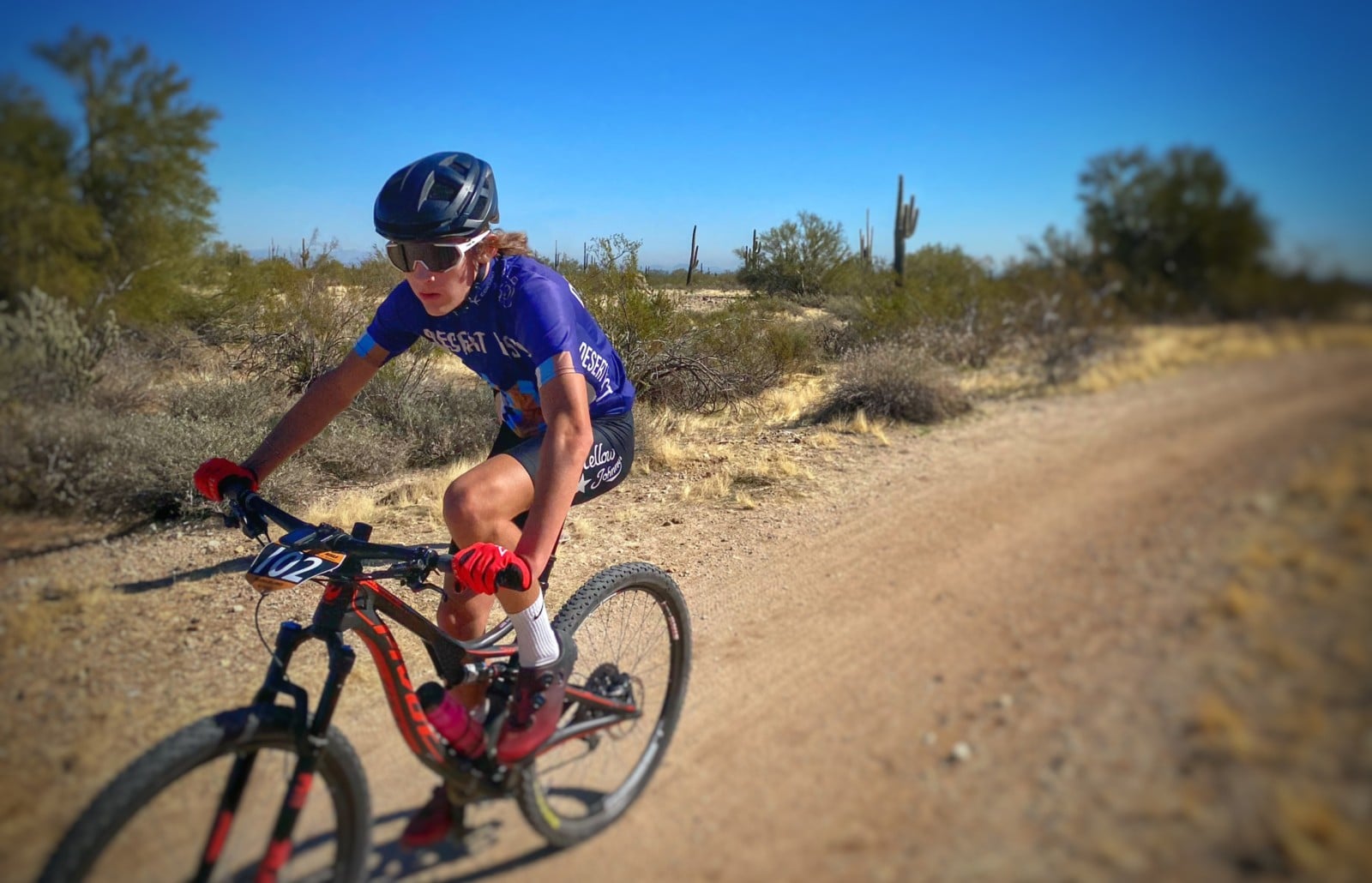 mountain biker riding on trail