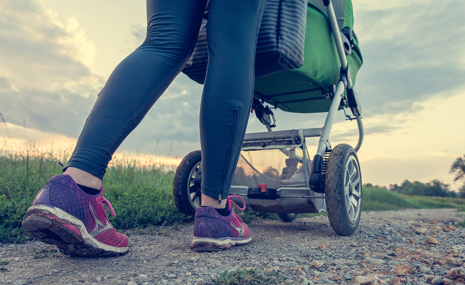 Incontinence - Woman pushing stroller