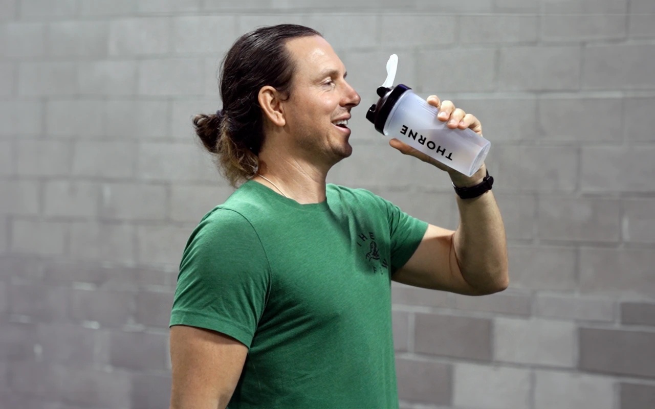 Feature image of a man drinking keytones.