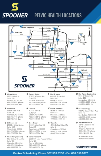 Spooner Pelvic Health Locations Map