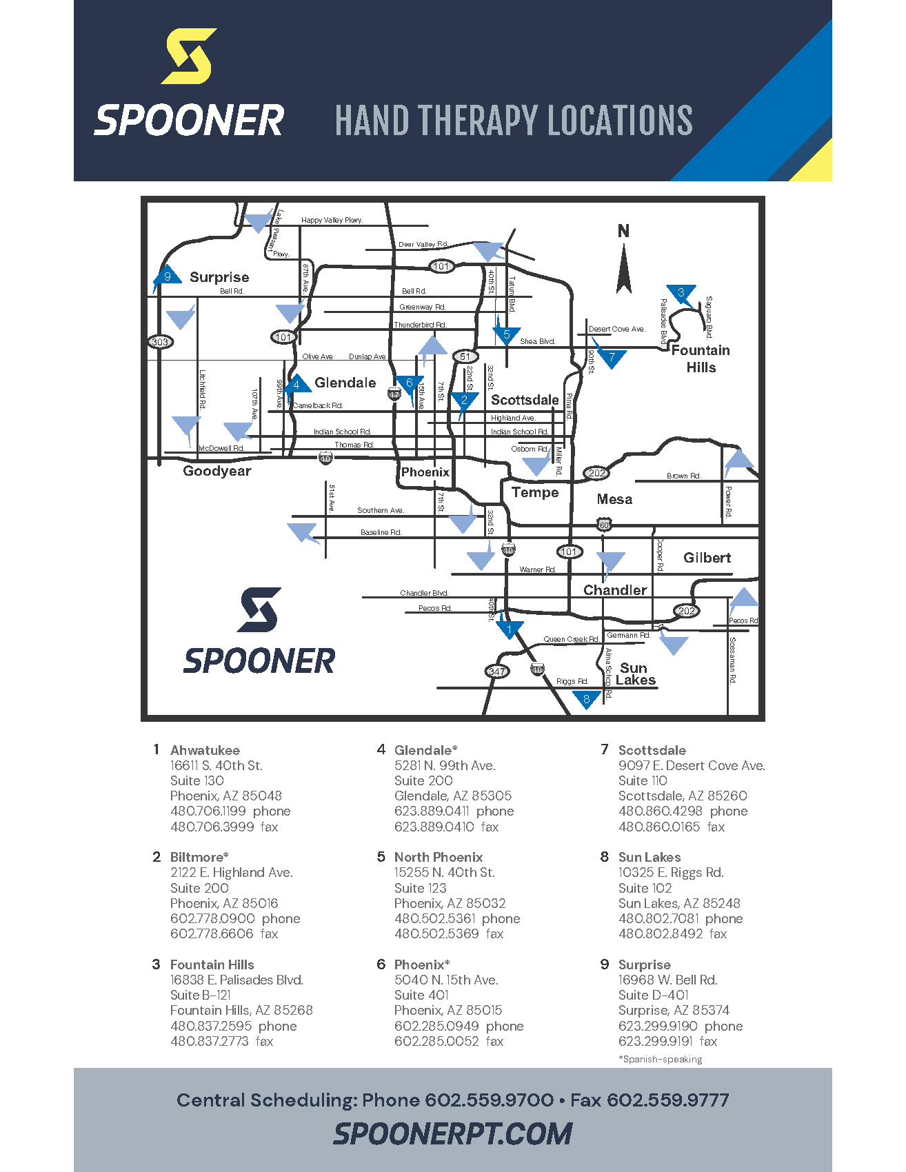 Spooner Hand Locations Map