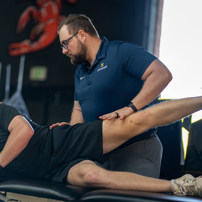 Athlete running in place