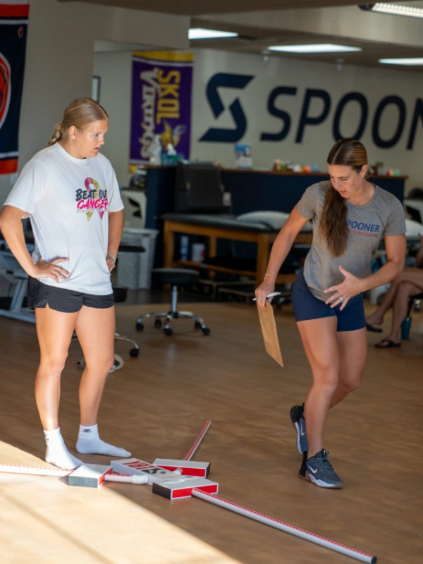 Cassie working with a female athlete.