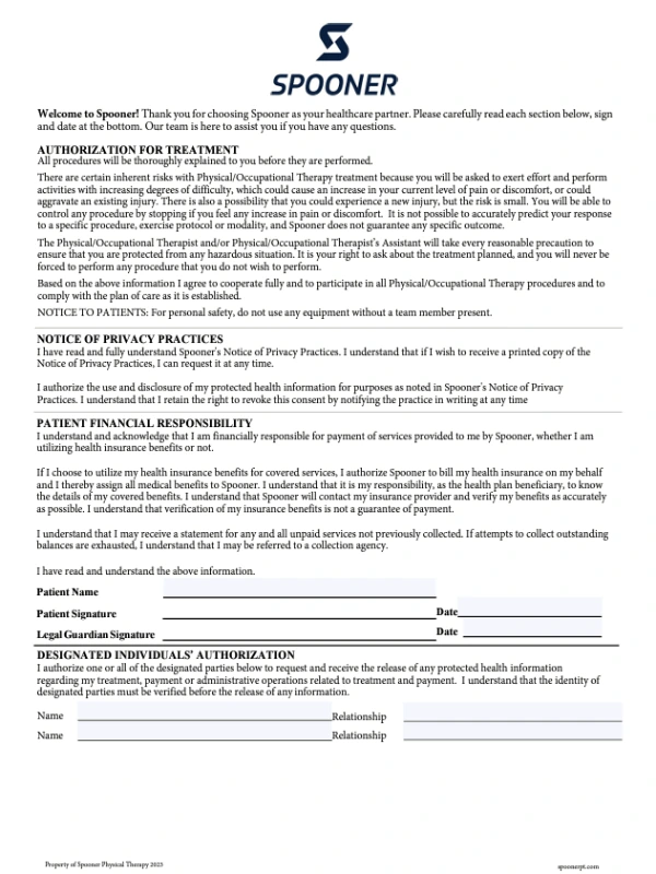 Spooner registration forms